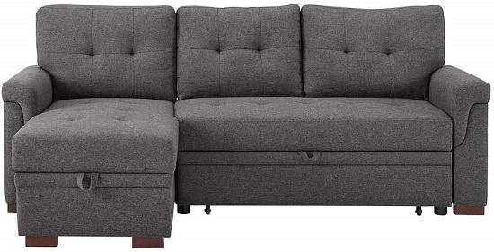 Lilola Home Lucca Linen Reversible Sectional Sofa